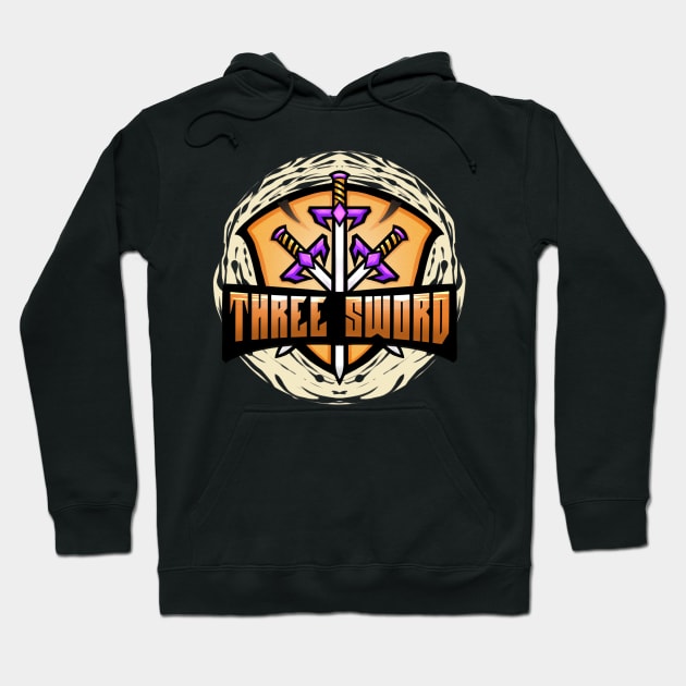 Three Sword Illustration Hoodie by Dozerclothes